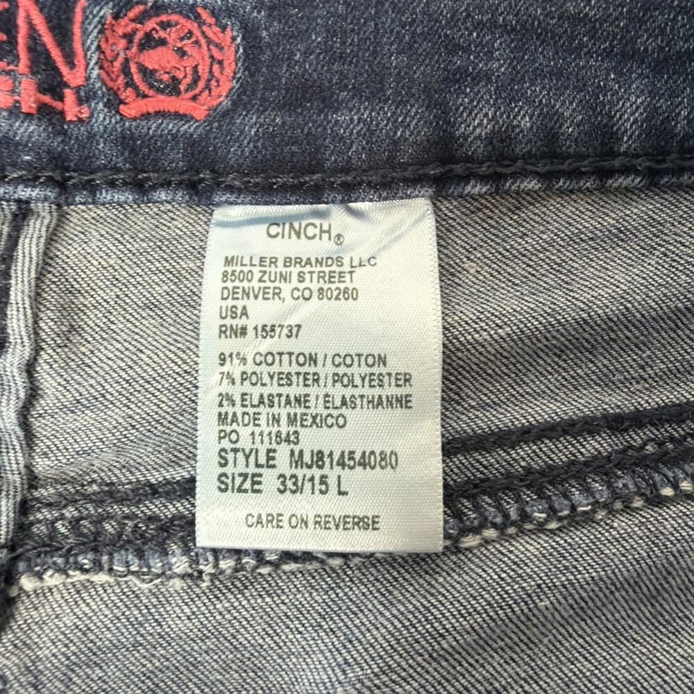 Cinch Lynden Jeans Womens 33/15L Blue Flare High Rise Stretch Denim MJ81454071 - Picture 3 of 11